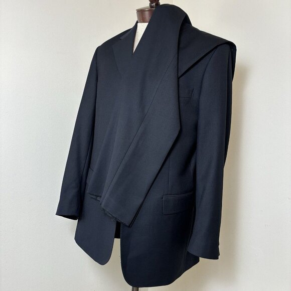 Gucci Men’s Suit Wool Navy Black Blazer Jacket Size US‎ 38 48 IT Pants W3…